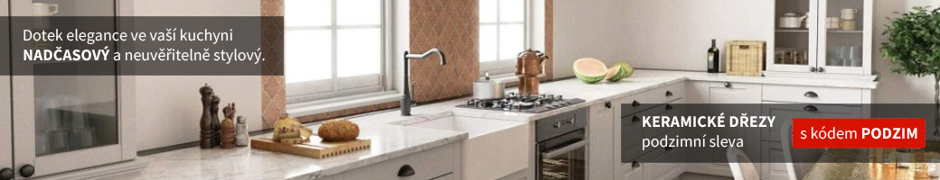 Keramické dřezy – Deante Sabor 595 bílá keramika