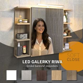 💡 RIWA galerky s LED osvětlením – moderní, elegantní a praktické řešení pro každou koupelnu! 🪞✨ Spojení dostatku úložného...